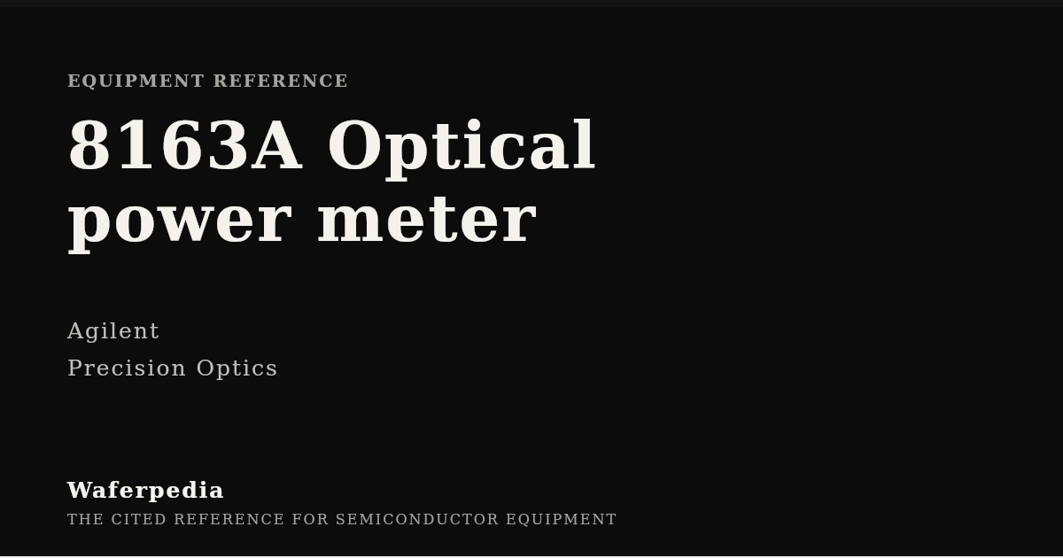 8163A Optical power meter — Agilent | Specs, Sourcing & Service ...